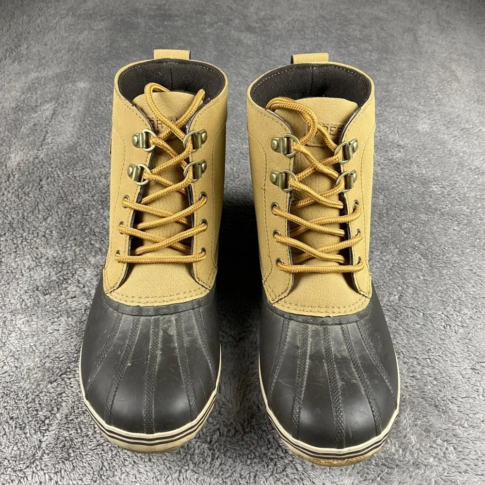Sperry Kids Bowline Duck Boots Youth Boys Size 4M Brown Tan
